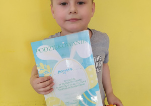 Borysek z dyplomem za udział w konkursie