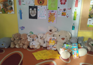 Galeria prac "Mój miś" znajdująca się w klasie Pszczółek