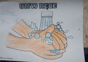 Praca "Myj ręce" w wykonaniu Olka F.